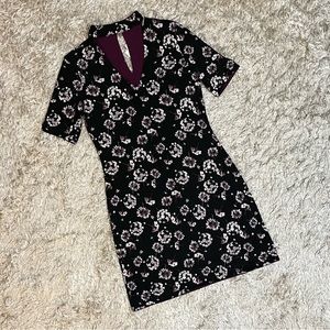 NWT White House Black Market Reversible Short-Sleeve Choker Knit Shift Dress